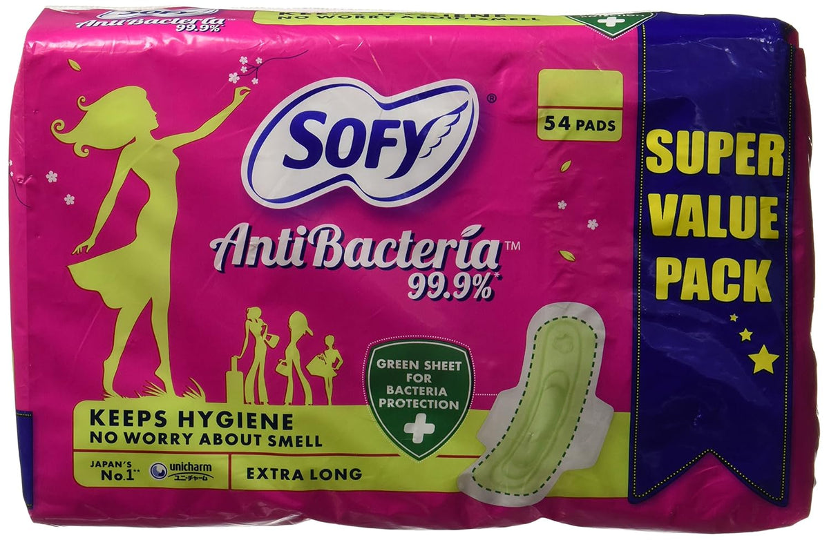Sofy Body Fit Anti Bacteria Sanitary Napkins - XL (Pack of 54)