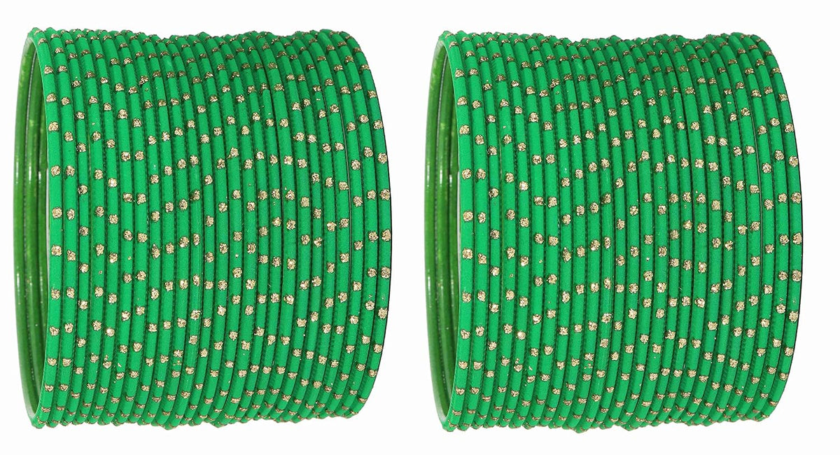 Nmii Green Metal Glossy Bangle Set For Women