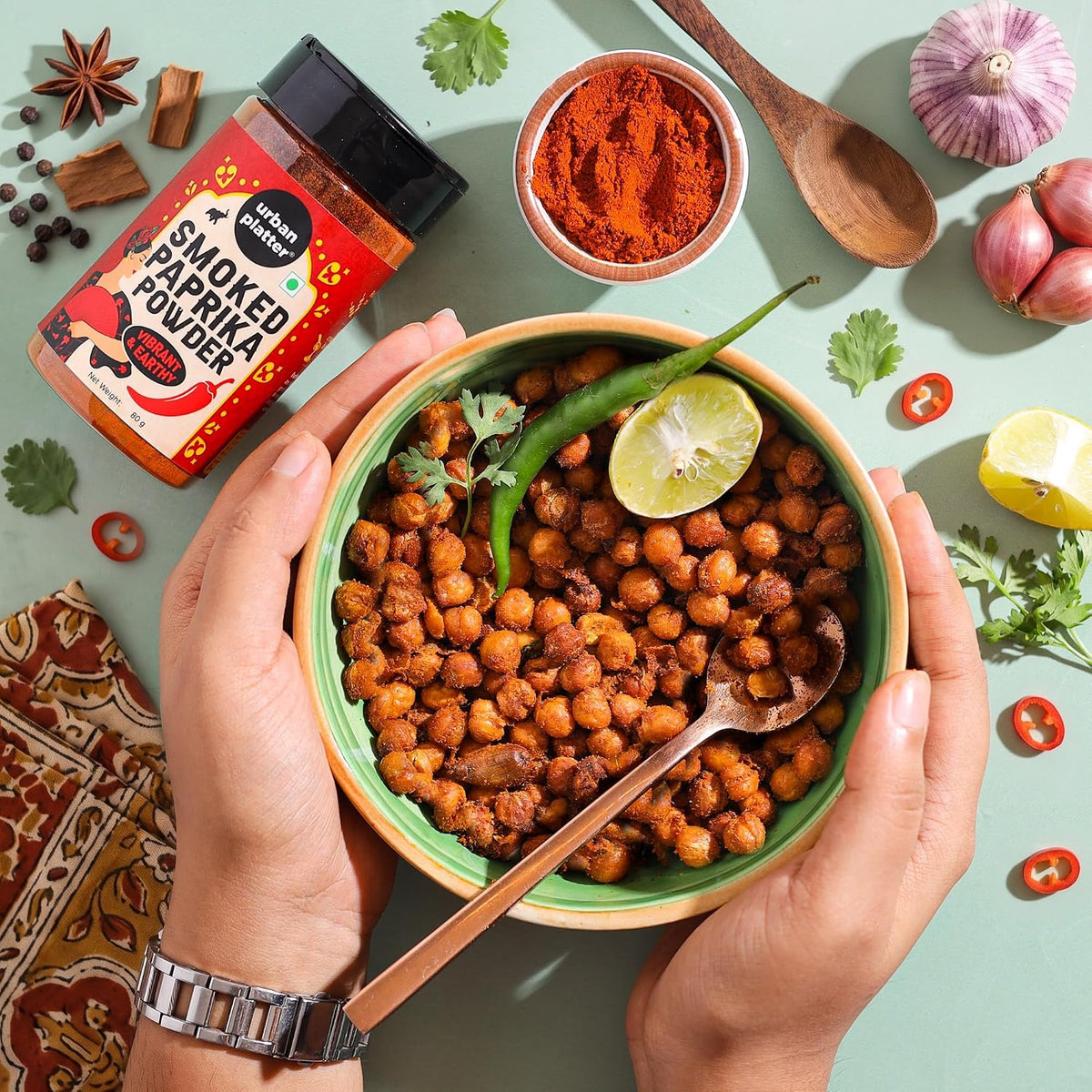 Urban Platter Smoked Paprika, 80g (Bold, Smoky & Sweet | Adds Depth, Colour & Earthy Heat to Grills, Roasts, Pasta, Sauces & Global Cuisines)