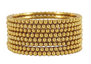 NMII Non-Precious Metal Base Metal and Linked With Ball Chain Glossy Finished Kada Set For Women and Girls