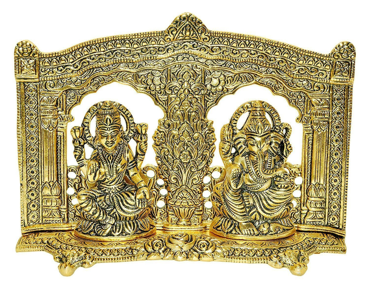 KridayKraft Laxmi Ganesh Idol Showpiece Metal Lakshmi Ganesh Statue Diwali Home Decoration Items Lakshmi Ganesh for Diwali puja