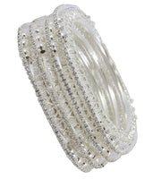 NMII Traditional Golden Metal with Zircon Stone & Pearls Moti Beads Work Kada Bangles Set For Women & Girls | Designer Women's Bangles Latest | Metal Bangles | Bridal Wedding Bangles-Set of 4