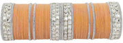 NMII Metal with Zircon Gemstone and Velvet Adorned Bangles Set For Girls and Women I Traditional Bangle Set, Wedding Bangle Set I Pack of 68 Bangles