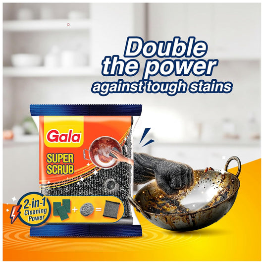 Gala Super Scrub Set for Utensil Cleaning(Black, 2 Pieces)