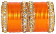 NMII Acrylic (Plastic) with Oval Beads Or Zircon Gemstone Studded Worked Glossy Finished Short Chuda Set for Women and Girls