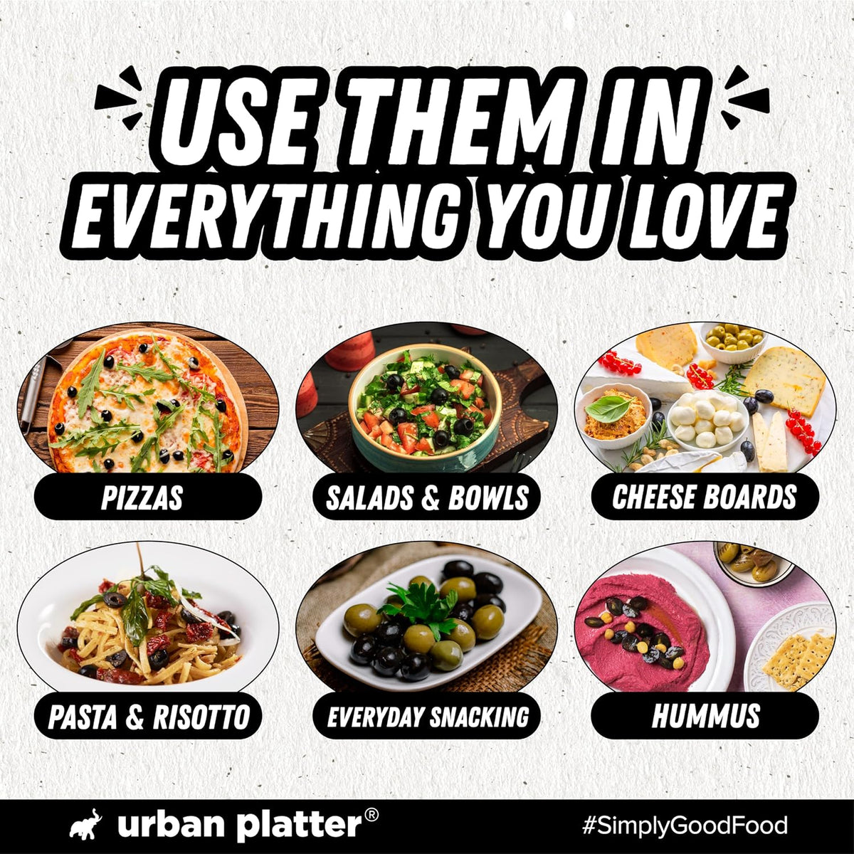 Urban Platter Sliced Black Spanish Olives, 430g (Bold, Savoury Mediterranean Flavour | Perfect for Pizzas, Pastas, Nachos & Salads)
