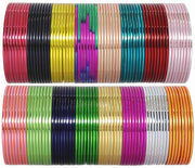 NMII Non-Precious Metal Base Metal with Simple and Smooth Edges Glossy Finished Bangle Set For Women and Girls