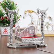 KridayKraft Metal Swing Laddu Gopal Jhula,Krishna Hindola Palana,Decorative Laddu Gopal for Temple Pooja,Showpiece Figurines,Religious Idol Gift Article.