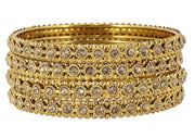 NMII Metal with Zircon Gemstone Studded Kada set for Women/Girls