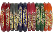 NMII Colourful Women's Bangles Set Studded with Zircon Gemstone & Beads | Daily use, Wedding, Party, Office | Bangles For Women Traditional | Girls fashion Jewellery