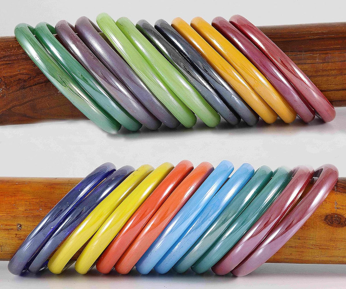 NMIIBeautiful Handmade Glossy Multicolor Glass Bangles for Women & Girls on Different Occasions(B07F9PYVFM)