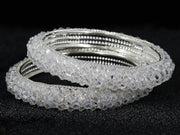 NMII Metal with Pearls Bangles Bracelet Set For Girls & Women I Pack of 2 Bangle
