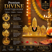 YaaNatural Yaa Catchy Lord Balaji Double-Sided Idol for Car Dashboard & Home Decor Gold Finish Venkateswara Face Statue | Spiritual Gift, Pooja & Office Idol (Balaji Double Side Gold)