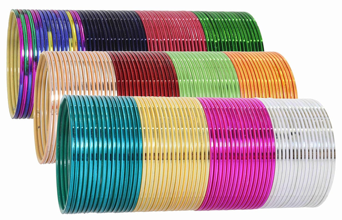 NMII Non-Precious Metal Base Metal With Colourful Plane Bangles Set For Women and Girls