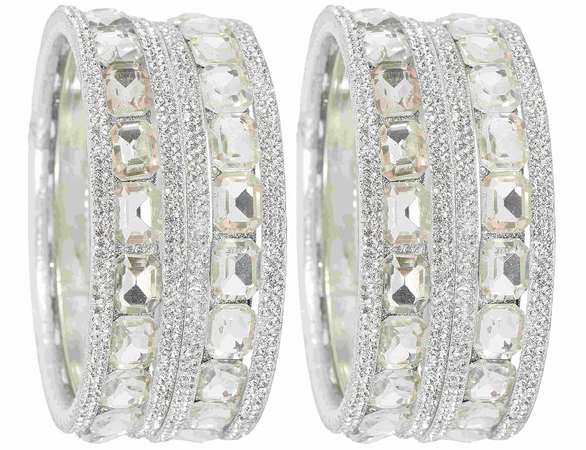 NMII Stylish Metal with AD Diamond Bangles Kada Set For Women & Girls | Premium Gold Plated Bangles | Kada Set For Women | Metal Bangles | Fashionable Bangles For Wedding, Party, Daily- Set of 12