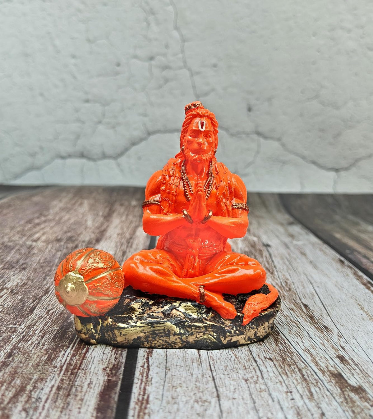 SHINDE EXPORTS Small Size Marble Hanuman Idol murti for car Dashboard Home puja (Orange)