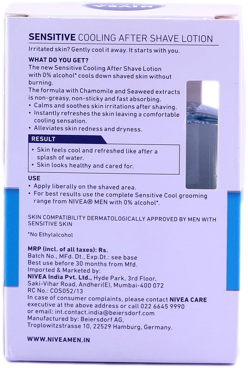 NIVEA MEN Shaving, Sensitive Cooling After Shave Lotion, 100ml