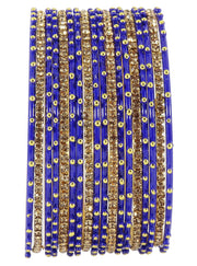 NMII Non-Precious Metal Base Metal Studded with Zircon Gemstone and Linked with Ball Stone Glossy Finished Bangle Set For Women and Girls