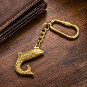 DSH Brass Fish Key chain for Car, Bike, Cycle, For Home Decor Gifting Item