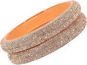 NMII Glass with Zircon Gemstone and Glitter Kada Set For Women and Girls