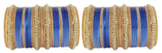 NMII Premium Gold Plated Bangles Chuda Set For Bridal Women & Girls with Zircon Gemstone & Beads Worked | Traditional Women's Bangles | Chura Set For Women Wedding, Party, Festive