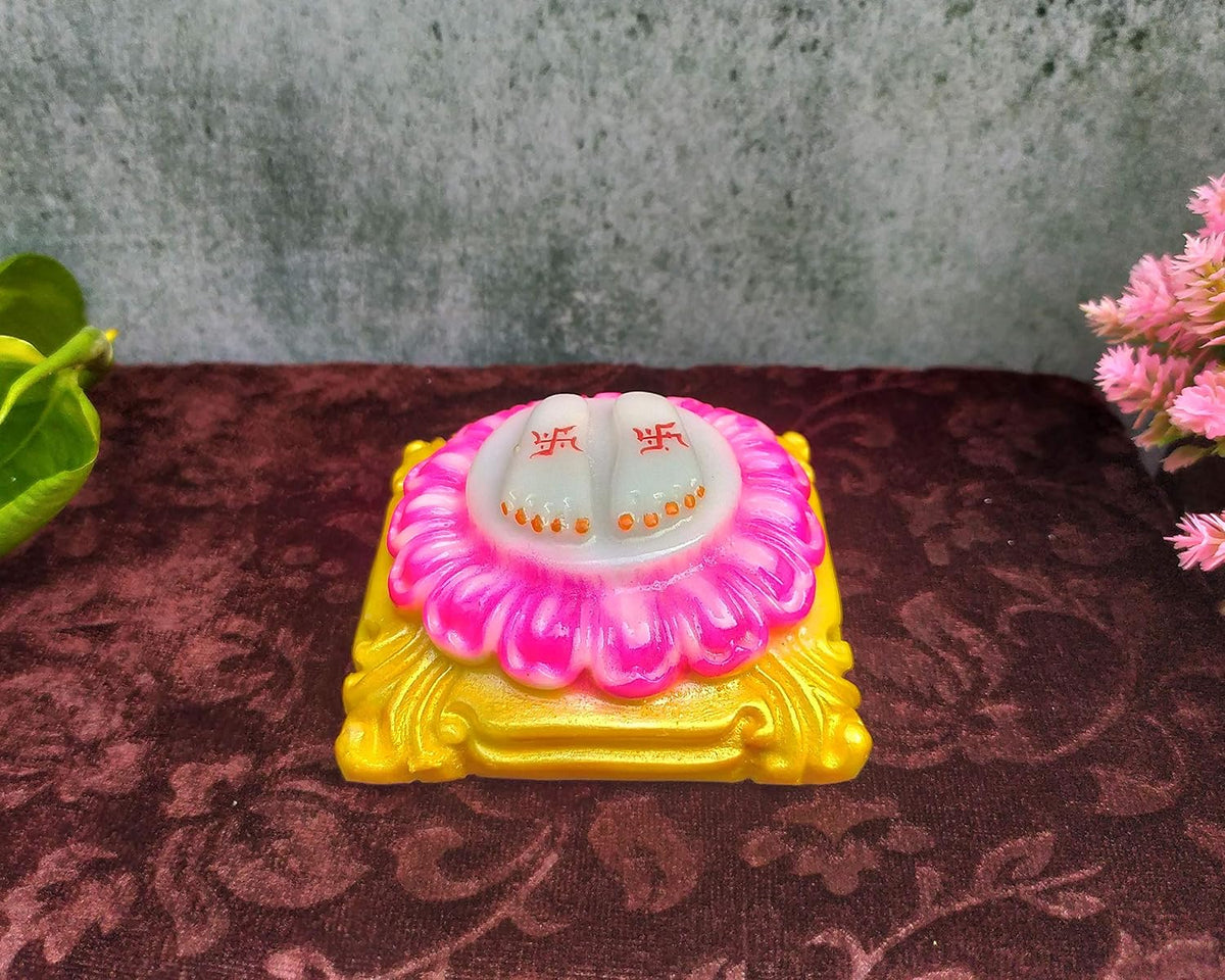SHINDE EXPORTS Marble charan paduka for god puja (Design 10)