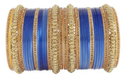 NMII Premium Gold Plated Bangles Chuda Set For Bridal Women & Girls with Zircon Gemstone & Beads Worked | Traditional Women's Bangles | Chura Set For Women Wedding, Party, Festive