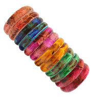 NMII Glass and Feather Pattern with Glossy Finished Kada Set For Women and Girls, (Multi-Colour2_2.8 Inches), Pack Of 12 Kada Set