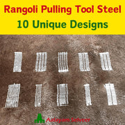 Aalayam Selveer Rangoli Pulling Tools | Rangoli Pulling Tool Steel, 10 Nos Combo Pack