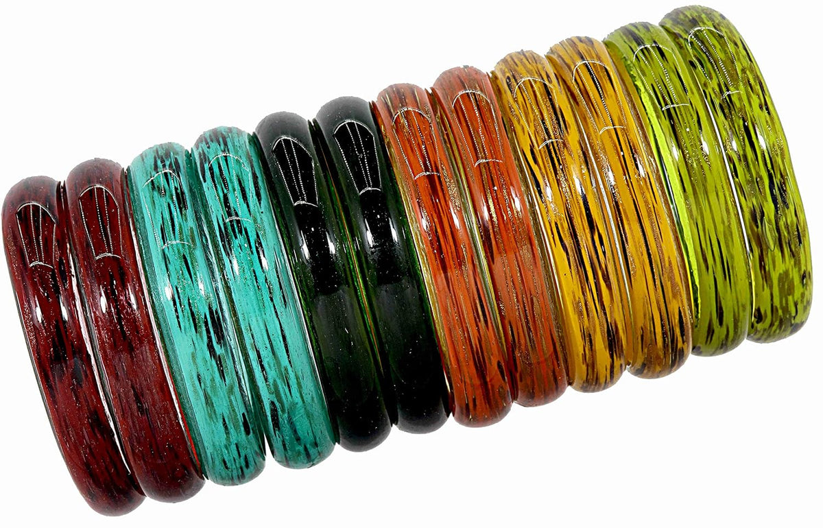 NMII Beautiful Matte Finish Transparent Multicolor Glass Kada for Women & Girls on Different Occasions