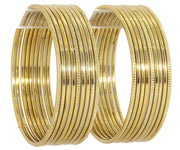 NMII Non-Precious Metal Base Metal with Cutting Pattern worked Glossy Finished Plain Bangle Set For Women and Girls