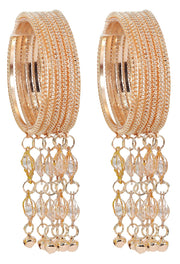 NMII Styish Metal with Zircon Stone and Bells Latkan Bangles Set For Women and Girls | Fancy Fashion Jewellry | Women's Traditional Bangle Set- Pack of 12