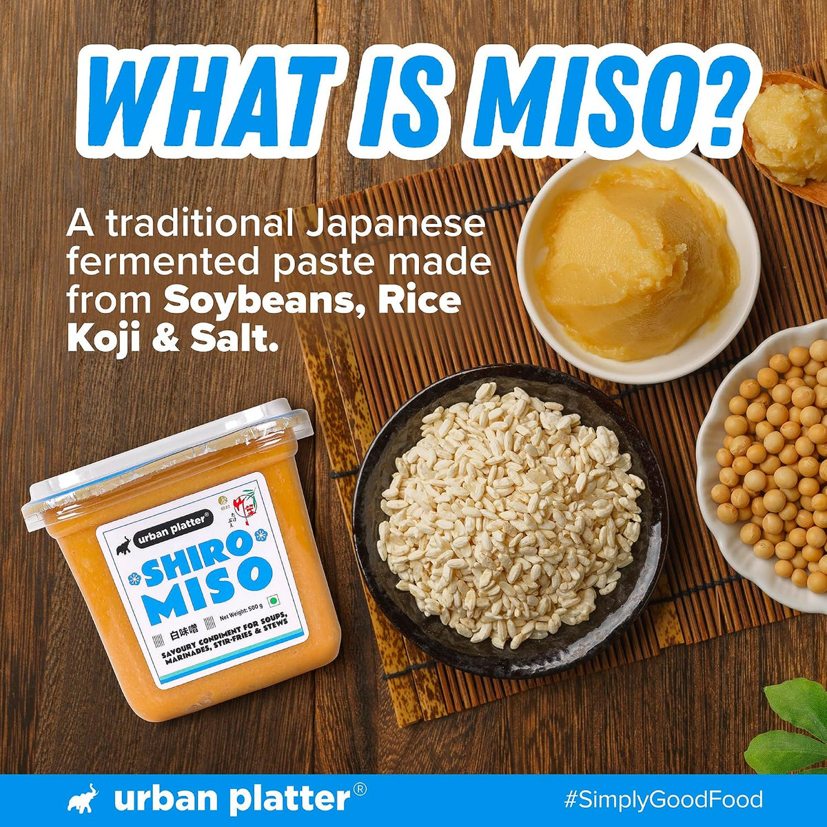 Urban Platter Shiro Miso, 500g (Light Miso Paste | Soy Based | Japanese Staple)