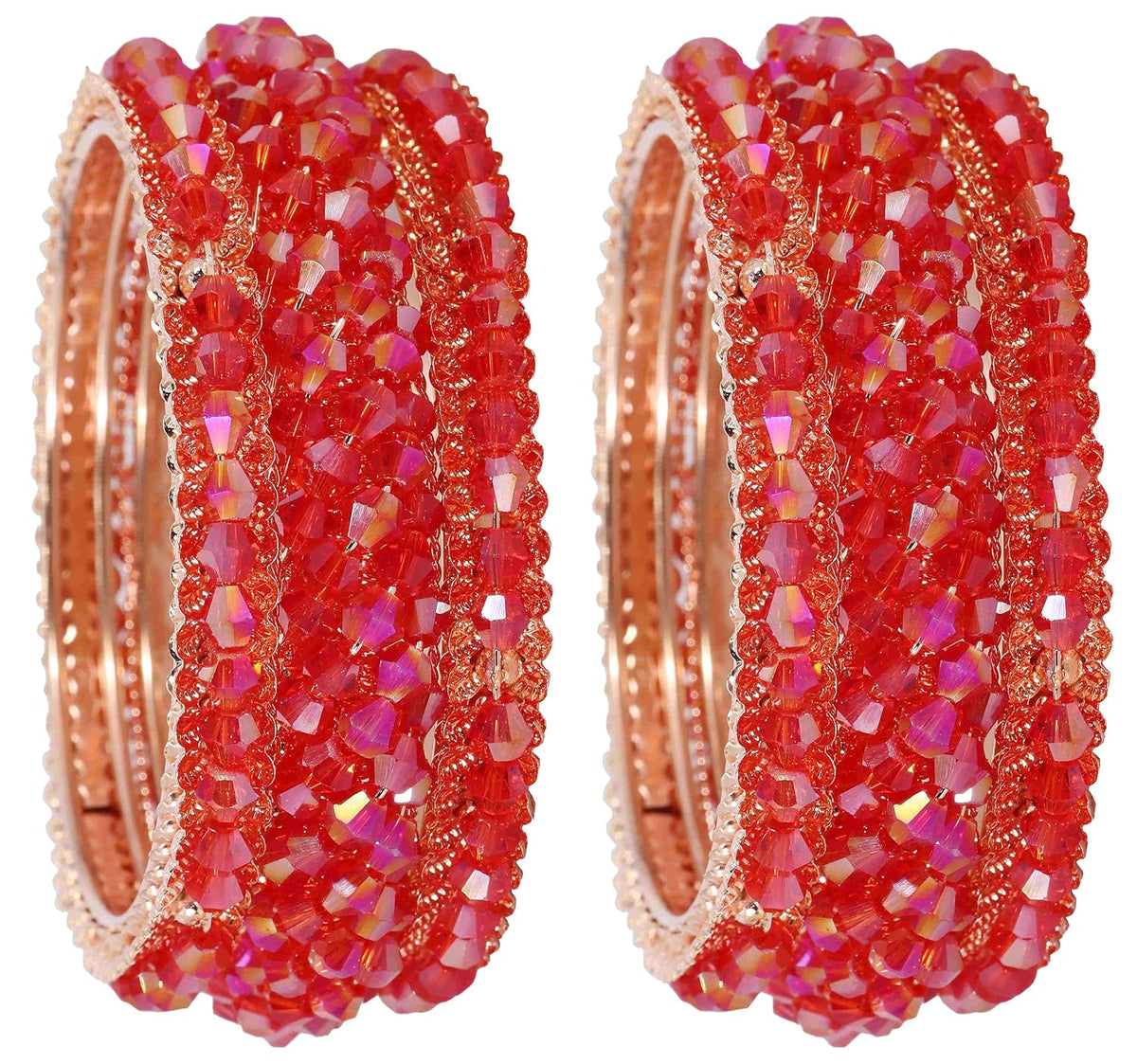 NMII Stylish Pearls Alloy Metal Kada Bangles Set For Women and Girls | Fancy Metal Bangles | Trendy Design Bangles For Girls | Wedding, Party, Shadi Fashion Jewellery-Set of 6 Bangles