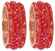 NMII Stylish Pearls Alloy Metal Kada Bangles Set For Women and Girls | Fancy Metal Bangles | Trendy Design Bangles For Girls | Wedding, Party, Shadi Fashion Jewellery-Set of 6 Bangles