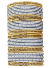 NMII Non-Precious Metal Base Metal with Zircon Gemstone Studded worked Spread with Glitter Glossy Finished Bangle Set For Women and Girls