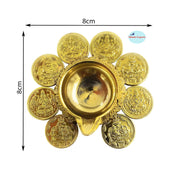 SHINDE EXPORTS ShGodess Laxmi/Lakshmi Brass Diya deepam lamp for puja/Pooja Worship. (Design 2)