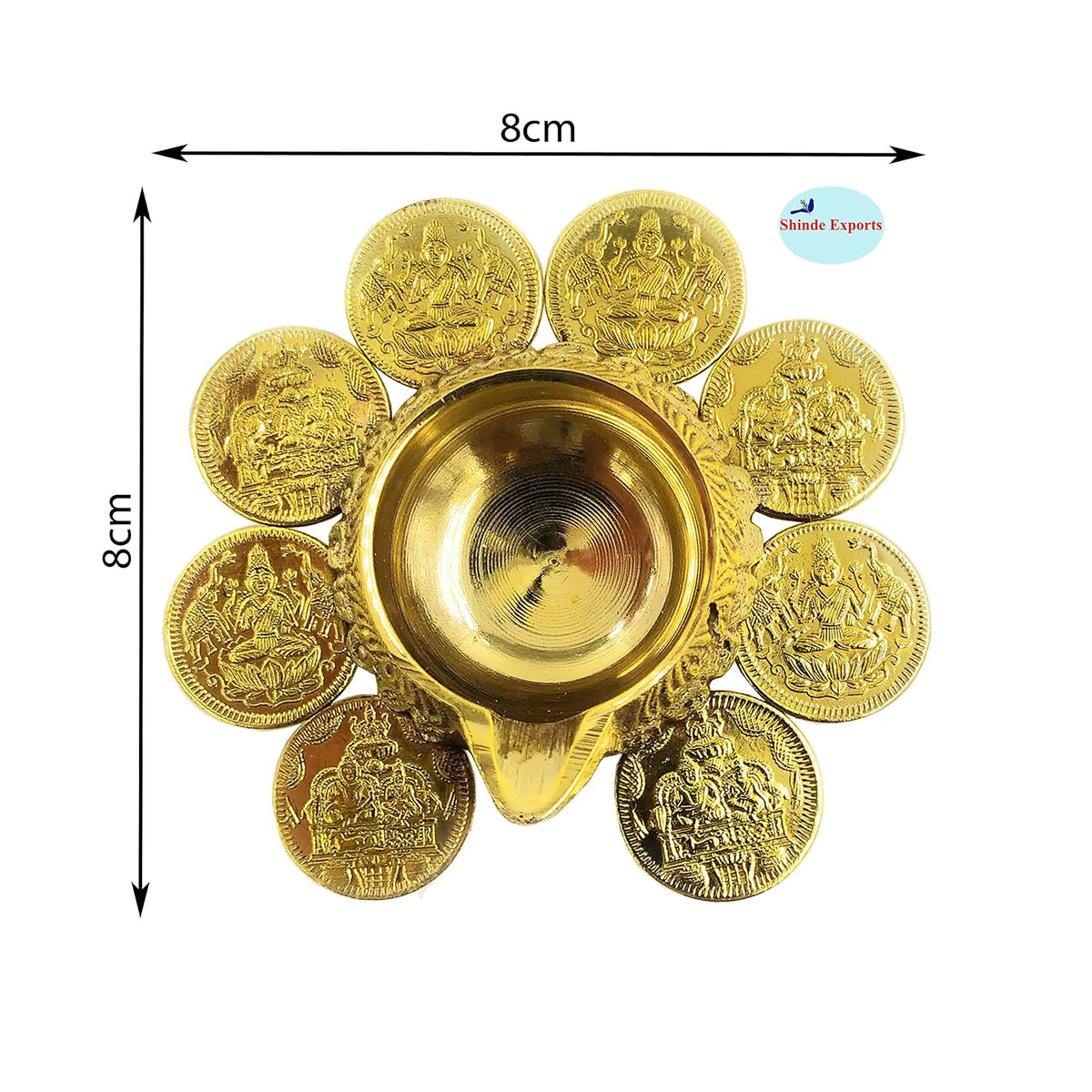 SHINDE EXPORTS ShGodess Laxmi/Lakshmi Brass Diya deepam lamp for puja/Pooja Worship. (Design 2)