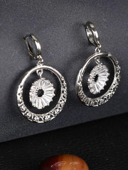 Priyaasi Artificial Stones Silver Plated Hoop Earring