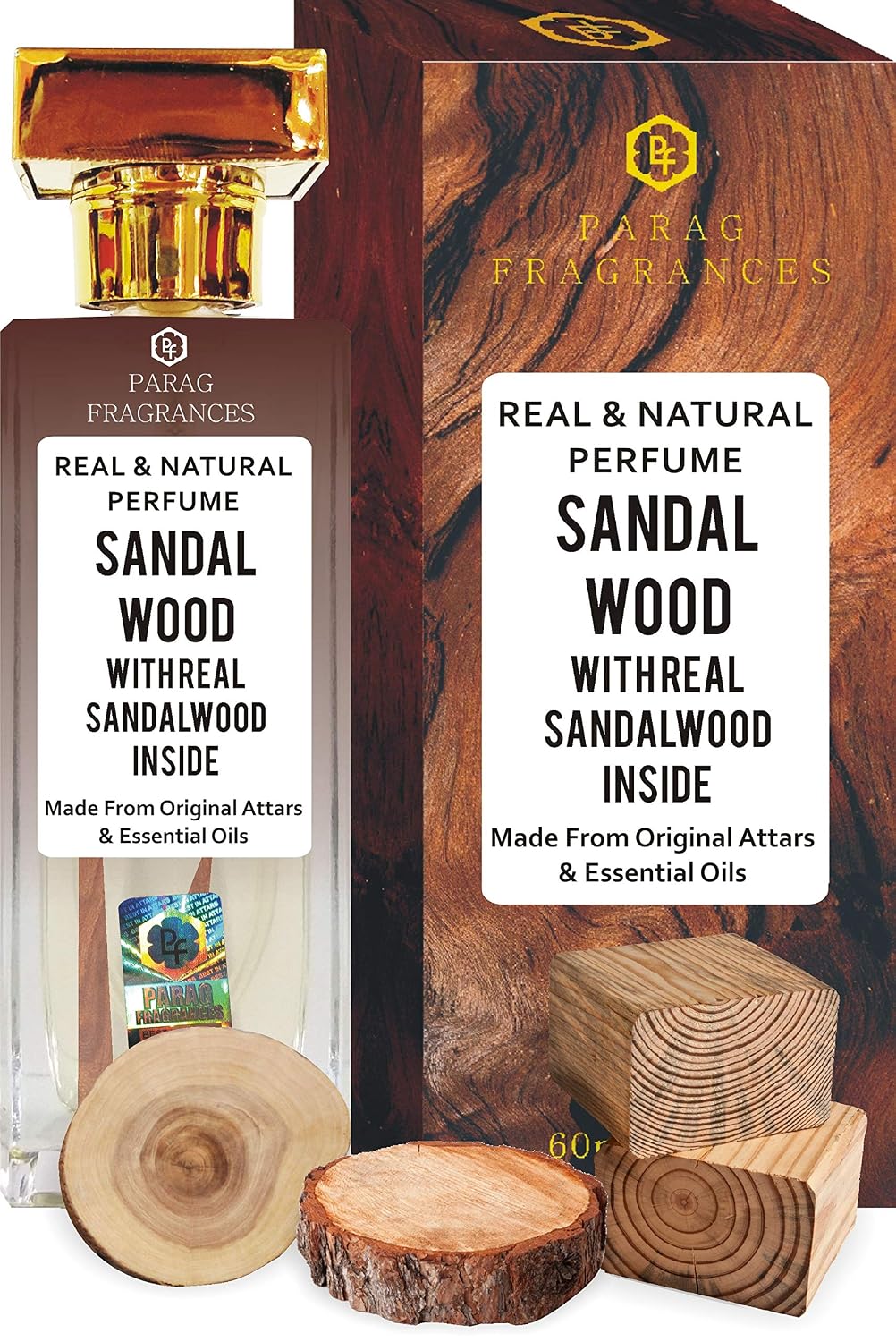 Parag fragrances Real, Natural & Long Lasting Perfume For Men By (Best Long Lasting Perfume, Sandalwood, Spray, 60 Ml)