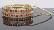 NMII Non Precoius Metal, Base Metal and Zircon Gemstone Bangle set for Women/Girls
