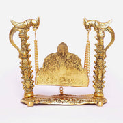 KridayKraft Metal Swing Laddu Gopal Jhula,Krishna Hindola Palana,Decorative Laddu Gopal for Temple Pooja,Showpiece Figurines,Religious Idol Gift Article...