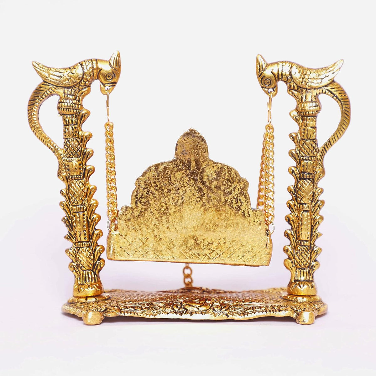 KridayKraft Metal Swing Laddu Gopal Jhula,Krishna Hindola Palana,Decorative Laddu Gopal for Temple Pooja,Showpiece Figurines,Religious Idol Gift Article...