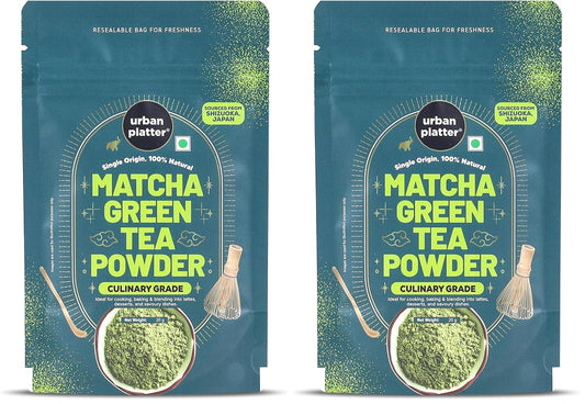 Urban Platter Japanese Culinary-grade Matcha Green Tea Powder, 20g (Sourced from Shizuoka, Japan | Stone-Ground | Antioxidant-rich) (Pack of 2)