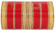 NMII Acrylic (Plastic) with Beads Or Zircon Gemstone Studded worked Glossy Finished Short Chuda Set For Women and Girls