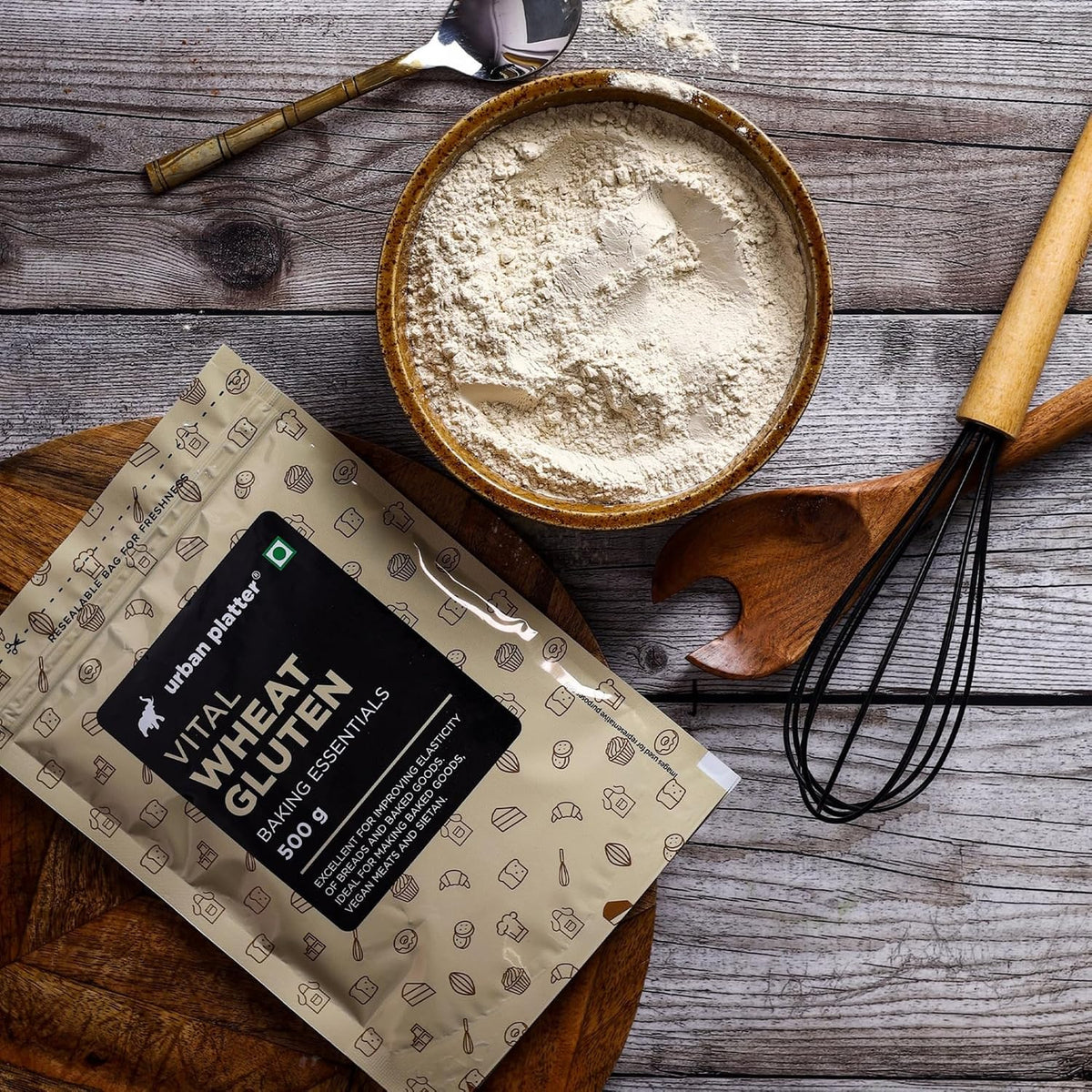 Urban Platter Vital Wheat Gluten, 500g (High-Protein Baking Essential | Key Ingredient for Seitan | Adds Elasticity & Structure | Ideal for Breads)