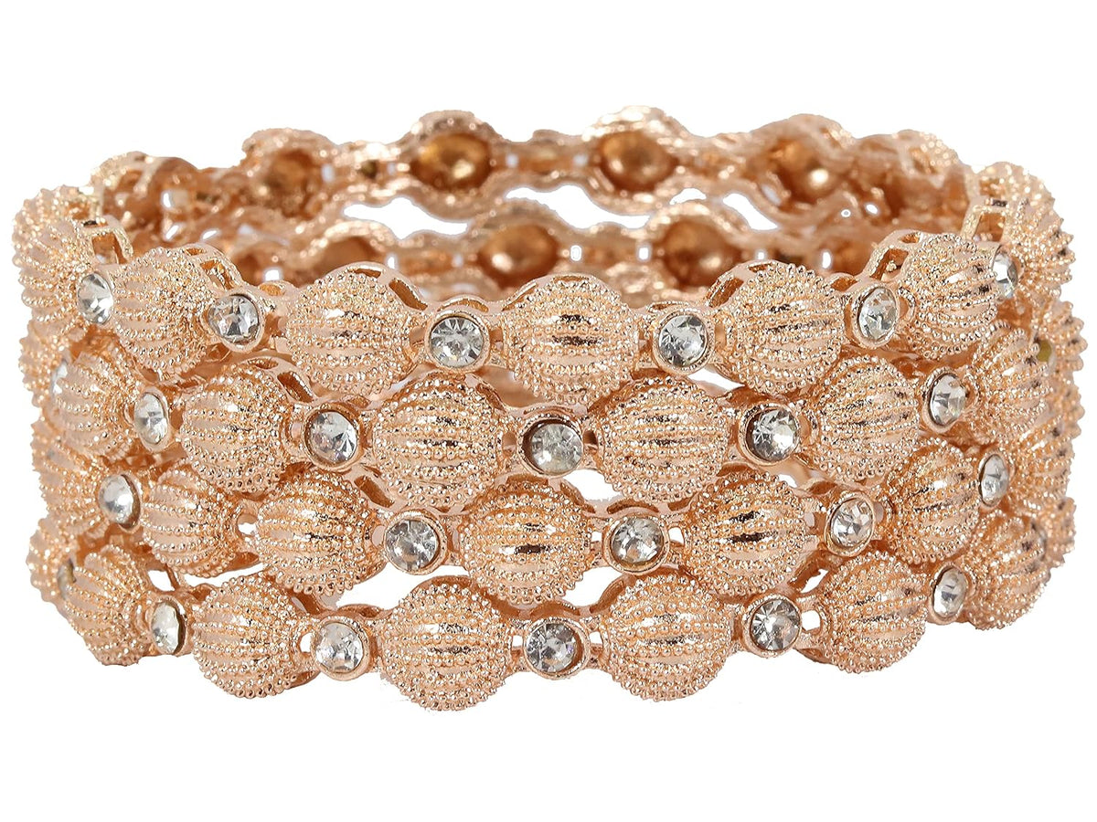 NMII Metal with Zircon Gemstone Kada Set For Women and Girls