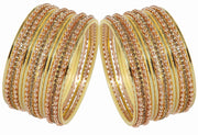 NMII Non-Precious Metal Base Metal With Zircon Gemstone and Linked With Ball Chain and Plane Bangles Set For Women and Girls