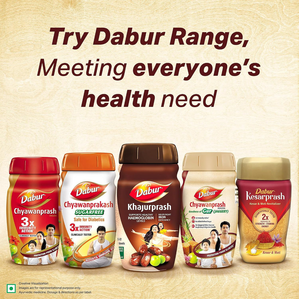 Dabur Khajurprash - 900g | 3X Immunity Action | Supports Healthy Haemoglobin Levels | Helps Fight Iron Deficiency | 40+ Chyawanprash Herbs | Natural Source of Iron | Goodness of Khajur & Giloy