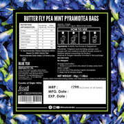 BLUE TEA - Butterfly Pea Mint Tea - 30 Tea Bags | REFRESHING BLEND | Aparajita - Shankhpushpi | Antioxidant - Flower Based - Herbal Tea - Caffeine-Free | Tin Pack